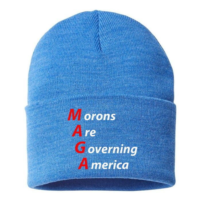 Morons Are Governing America Anti Trump Political Sustainable Knit Beanie