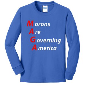 Morons Are Governing America Anti Trump Political Kids Long Sleeve Shirt