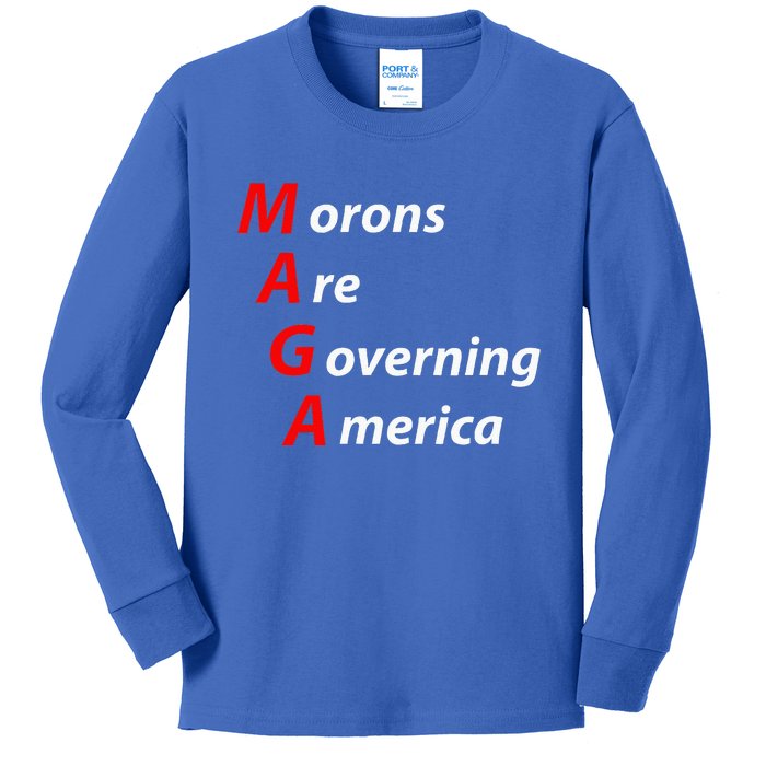 Morons Are Governing America Anti Trump Political Kids Long Sleeve Shirt