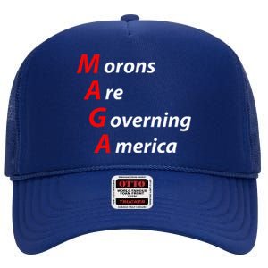 Morons Are Governing America Anti Trump Political High Crown Mesh Back Trucker Hat