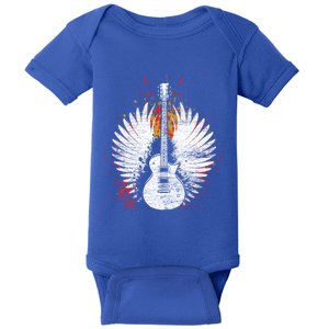 Music And Guitar Guitar Gift Black Small Baby Bodysuit