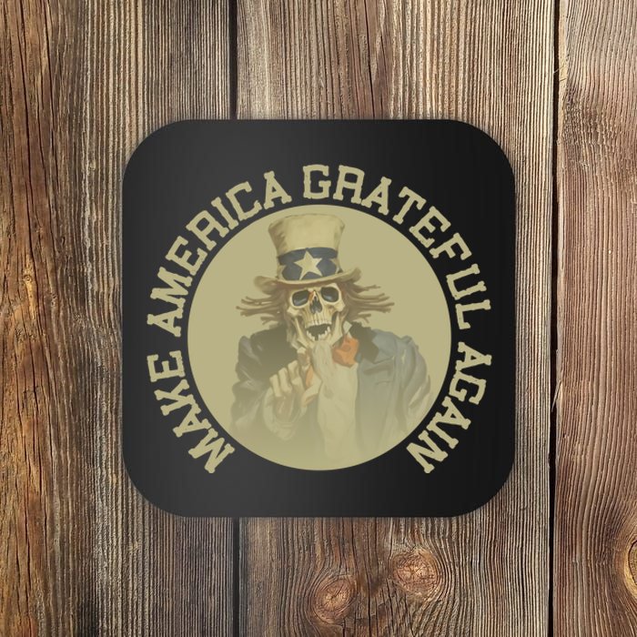 Make America Grateful Again Retro Uncle Sam Funny Coaster