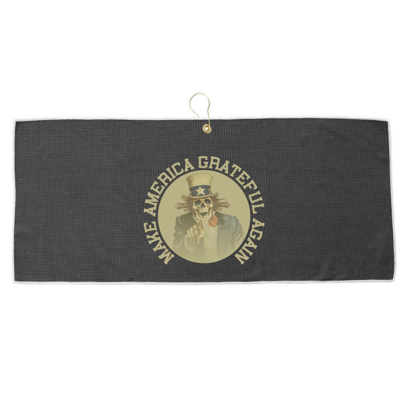 Make America Grateful Again Retro Uncle Sam Funny Large Microfiber Waffle Golf Towel