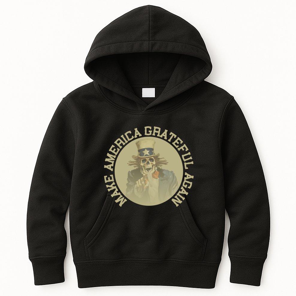 Make America Grateful Again Retro Uncle Sam Funny Kids Hoodie