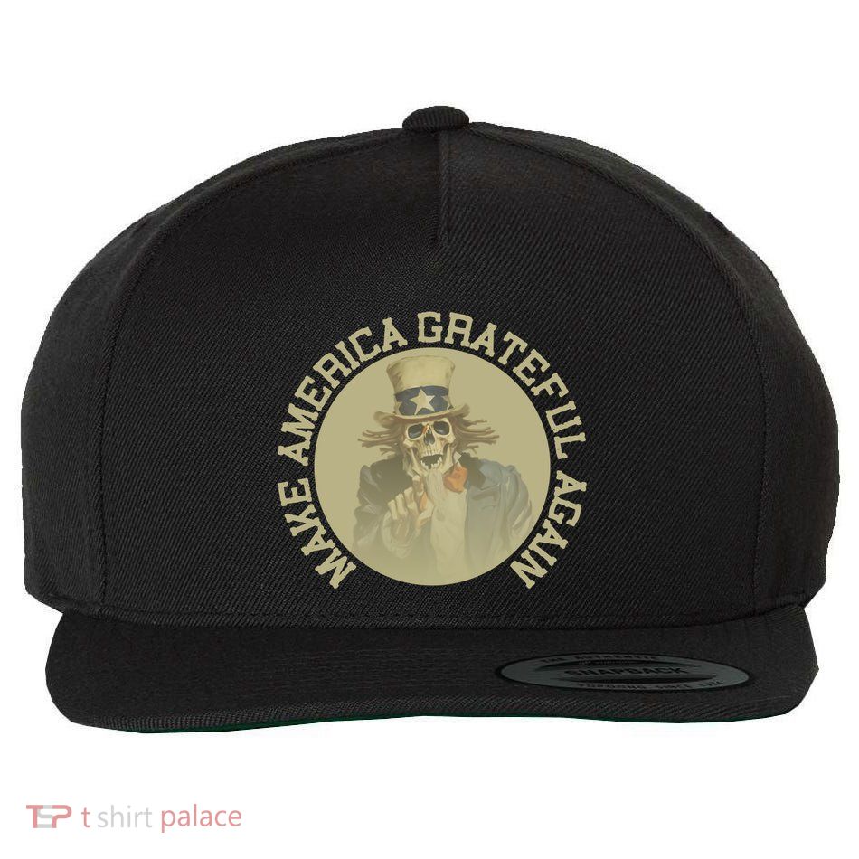 Make America Grateful Again Retro Uncle Sam Funny Wool Snapback Cap