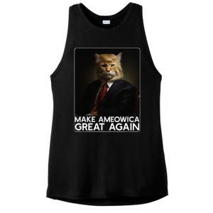 Make Ameowica Great Again Funny Donald Trump Cat Meme Ladies PosiCharge Tri-Blend Wicking Tank