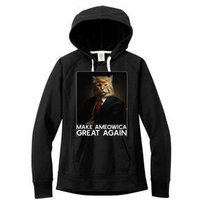 Make Ameowica Great Again Funny Donald Trump Cat Meme Women's Fleece Hoodie