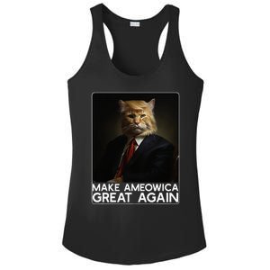 Make Ameowica Great Again Funny Donald Trump Cat Meme Ladies PosiCharge Competitor Racerback Tank