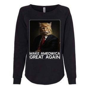 Make Ameowica Great Again Funny Donald Trump Cat Meme Womens California Wash Sweatshirt