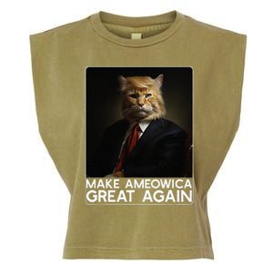 Make Ameowica Great Again Funny Donald Trump Cat Meme Garment-Dyed Women's Muscle Tee