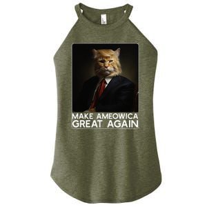 Make Ameowica Great Again Funny Donald Trump Cat Meme Women's Perfect Tri Rocker Tank