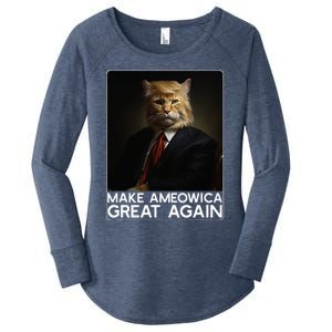 Make Ameowica Great Again Funny Donald Trump Cat Meme Women's Perfect Tri Tunic Long Sleeve Shirt