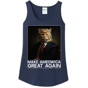 Make Ameowica Great Again Funny Donald Trump Cat Meme Ladies Essential Tank