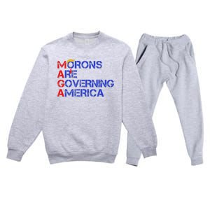 Morons Are Governing America Trump 2024 Premium Crewneck Sweatsuit Set