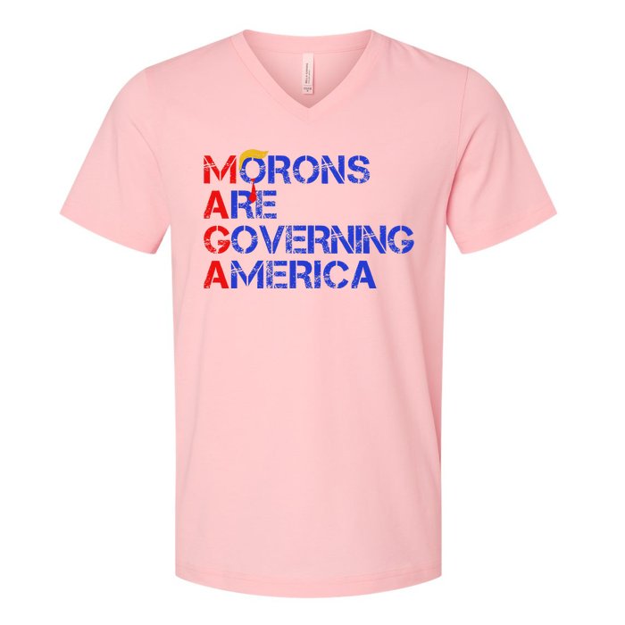 Morons Are Governing America Trump 2024 V-Neck T-Shirt