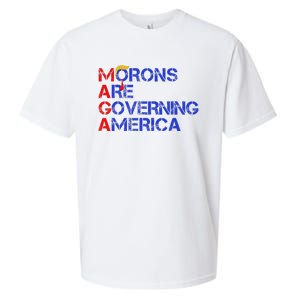 Morons Are Governing America Trump 2024 Sueded Cloud Jersey T-Shirt