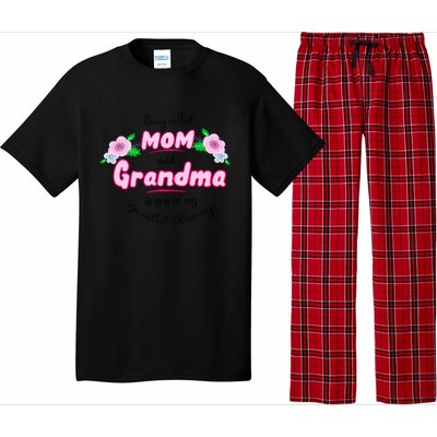 Mom And Grandma Blessinggift Family Quotegift Announcet Meaningful Gift Pajama Set