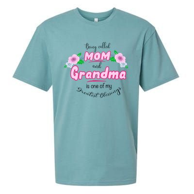 Mom And Grandma Blessinggift Family Quotegift Announcet Meaningful Gift Sueded Cloud Jersey T-Shirt