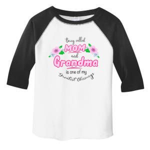 Mom And Grandma Blessinggift Family Quotegift Announcet Meaningful Gift Toddler Fine Jersey T-Shirt