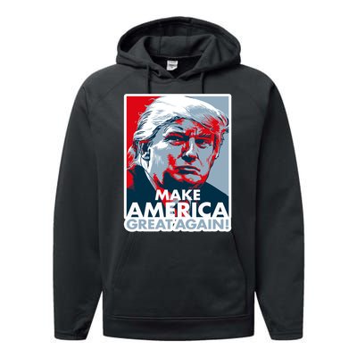 Make America Great Again Trump President Patriotic Performance Fleece Hoodie