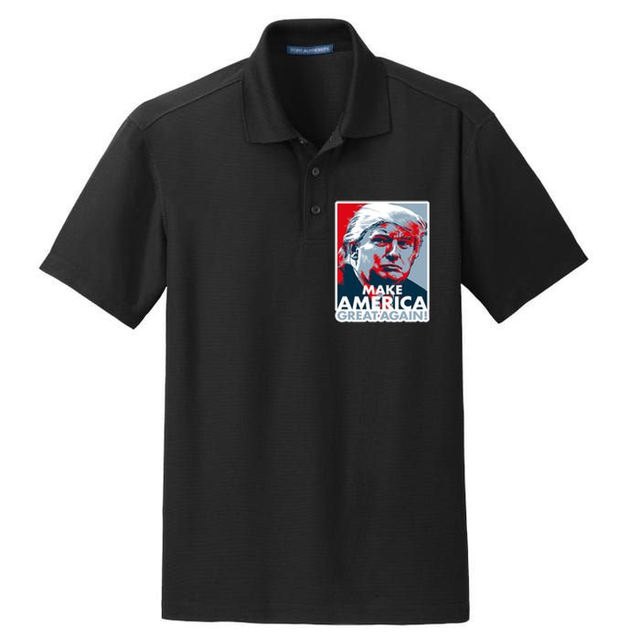 Make America Great Again Trump President Patriotic Dry Zone Grid Polo