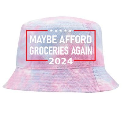 Maybe Afford Groceries Again Donald Trump 2024 Funny Tie-Dyed Bucket Hat