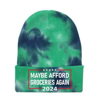 Maybe Afford Groceries Again Donald Trump 2024 Funny Tie Dye 12in Knit Beanie