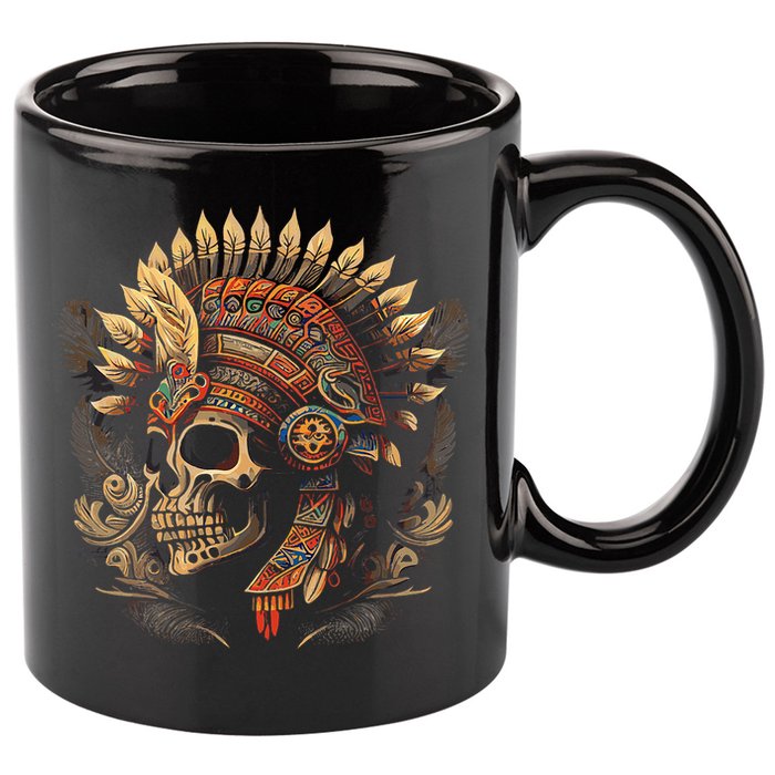 Mictlantecuhtli Aztec God Of Death Skull 11oz C Handle Ceramic Mug