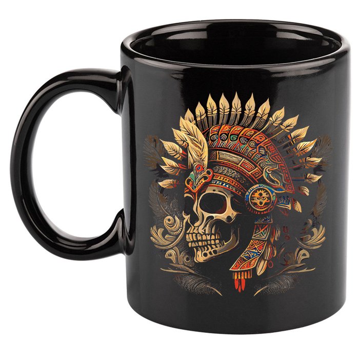 Mictlantecuhtli Aztec God Of Death Skull 11oz C Handle Ceramic Mug