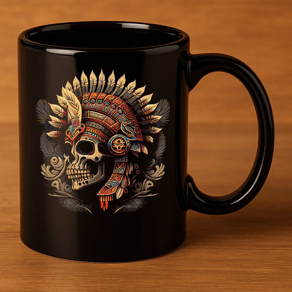 Mictlantecuhtli Aztec God Of Death Skull 11oz C Handle Ceramic Mug