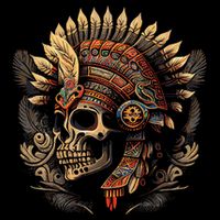Mictlantecuhtli Aztec God Of Death Skull Drawstring Bag