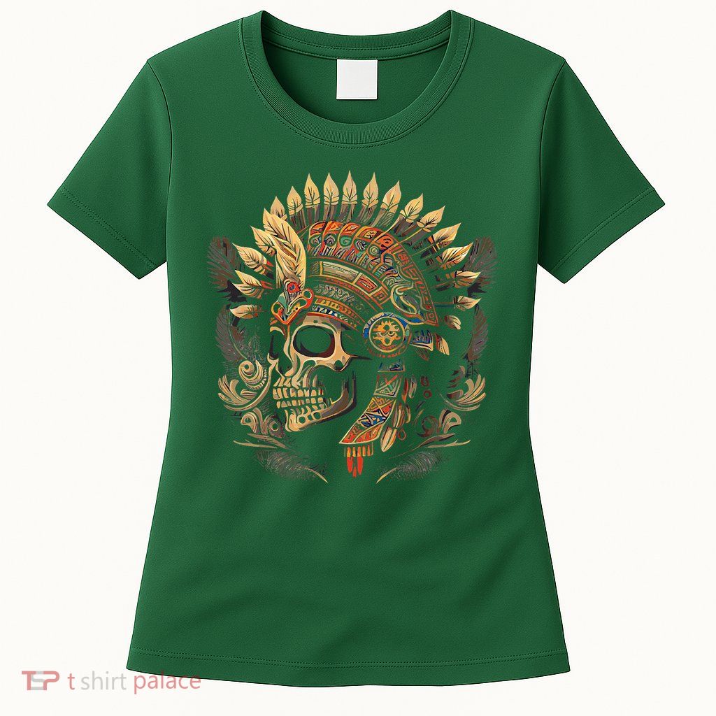 Mictlantecuhtli Aztec God Of Death Skull Womens T-Shirt