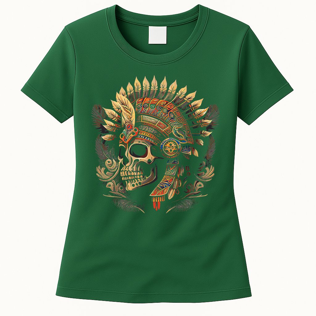 Mictlantecuhtli Aztec God Of Death Skull Womens T-Shirt