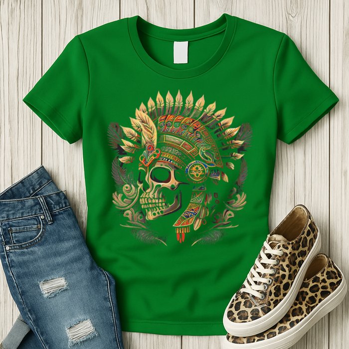 Mictlantecuhtli Aztec God Of Death Skull Womens T-Shirt