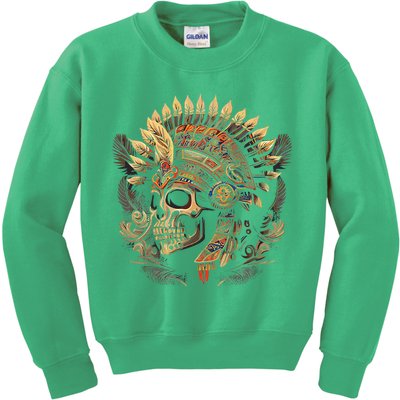 Mictlantecuhtli Aztec God Of Death Skull Kids Sweatshirt
