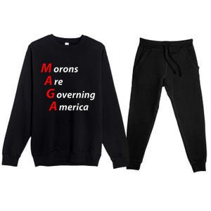 Morons Are Governing America Anti Trump Political Premium Crewneck Sweatsuit Set