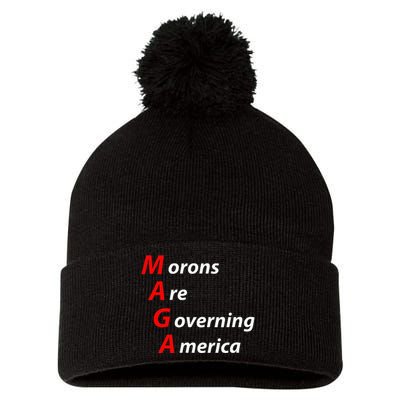 Morons Are Governing America Anti Trump Political Pom Pom 12in Knit Beanie