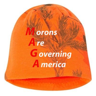 Morons Are Governing America Anti Trump Political Kati - Camo Knit Beanie