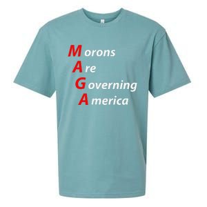 Morons Are Governing America Anti Trump Political Sueded Cloud Jersey T-Shirt