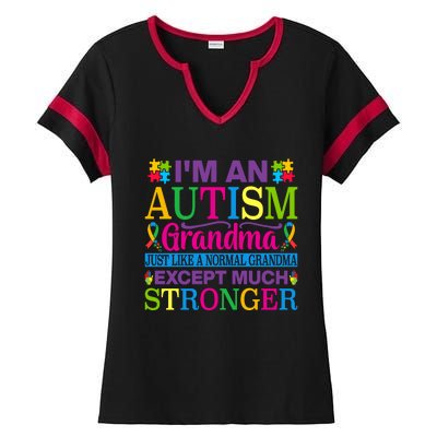 Motivational Autism Grandma Autism Awareness Slogan Autism Advocacy Ladies Halftime Notch Neck Tee