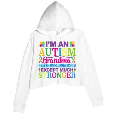 Motivational Autism Grandma Autism Awareness Slogan Autism Advocacy Crop Fleece Hoodie