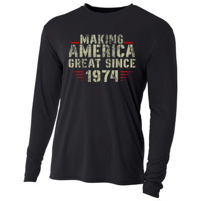 Making America Great Since 1974 Design 48th Birthday Cooling Performance Long Sleeve Crew