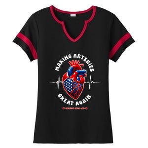 Making Arteries Great Again Cardiac Cath Lab Ladies Halftime Notch Neck Tee