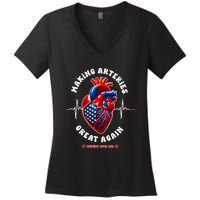 Making Arteries Great Again Cardiac Cath Lab Women's V-Neck T-Shirt