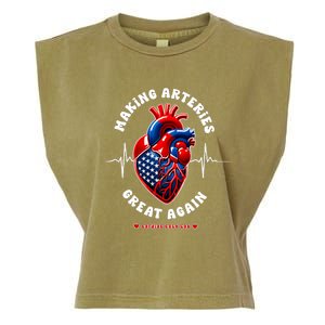 Making Arteries Great Again Cardiac Cath Lab Garment-Dyed Women's Muscle Tee