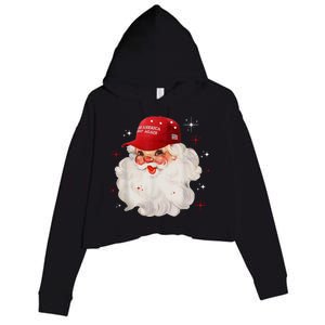 Make America Great Again Pro Trump Santa Christmas Crop Fleece Hoodie