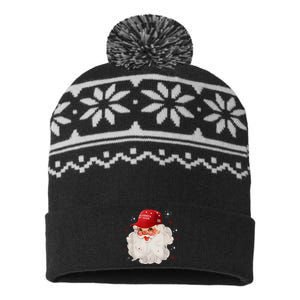 Make America Great Again Pro Trump Santa Christmas USA-Made Snowflake Beanie