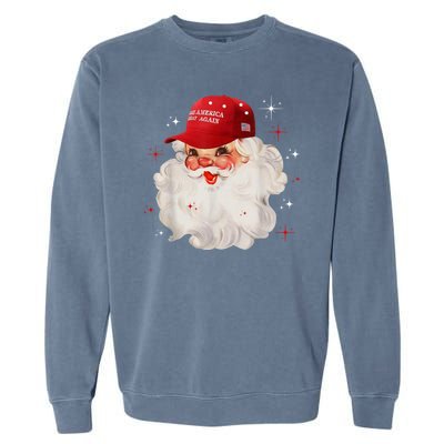 Make America Great Again Pro Trump Santa Christmas Garment-Dyed Sweatshirt