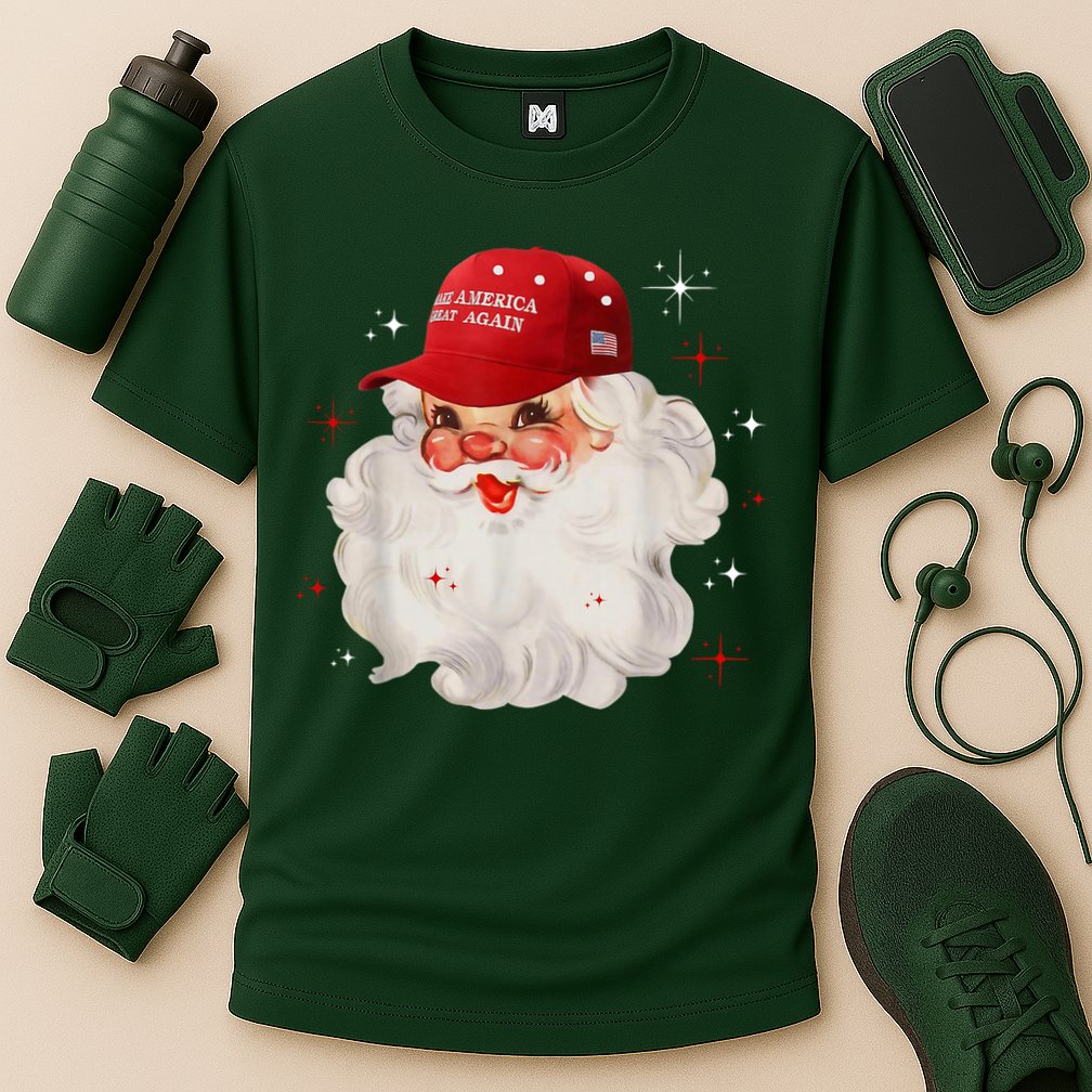 Make America Great Again Pro Trump Santa Christmas Cooling Performance Crew T-Shirt