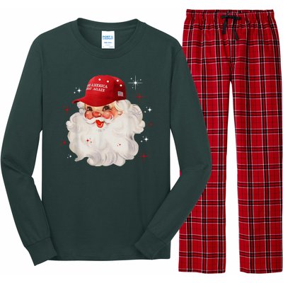 Make America Great Again Pro Trump Santa Christmas Long Sleeve Pajama Set